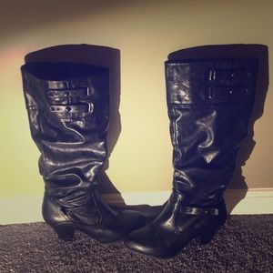 Faux leather boots